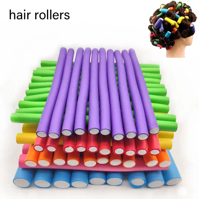 10 pièces tige de friser de cheveux Flexible bigoudis fabricants mousse souple Bendy torsion boucles Flexi rouleaux outils de coiffure rouleau de cheveux pas de chaleur