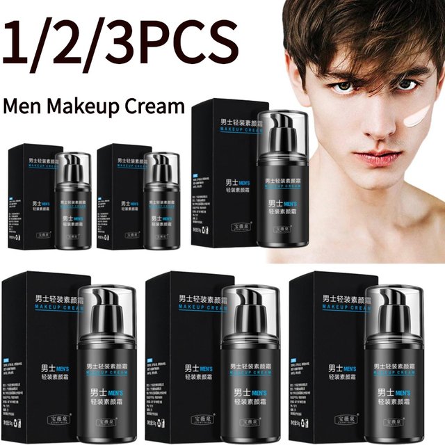 1/2/3PCS Men Makeup Cream Face Concealer Oil Control Make Up Lazy Cream Moisturizer Toning Cream Conceal Pores Men Cream