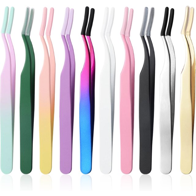 Eyelash Extensions Tweezers Clip Lash Tweezers Woman Makeup Cosmetic Tools Lash Accessories Stainless Steel Eyelash Tweezers