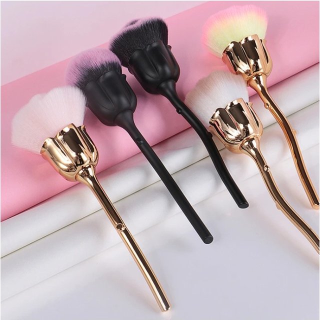 Rose Flower Nail Art Brush Remove Nail Dust Brushes High Quality Acrylic UV Gel Polish Powder Cleaning Tool Beauty Makeup Brush
