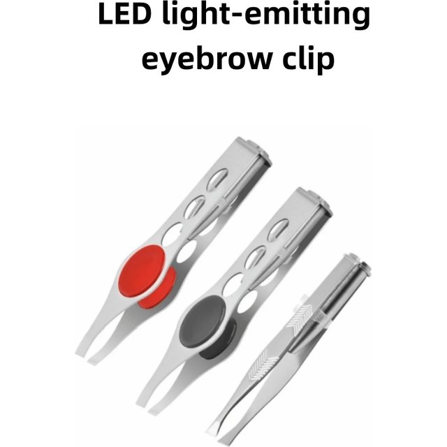 1Pcs Portable Stainless Steel Tweezers Button Smart Design Eyebrow Brow Shaping Hair Remove Tweezer with LED Lighted Makeup Tool