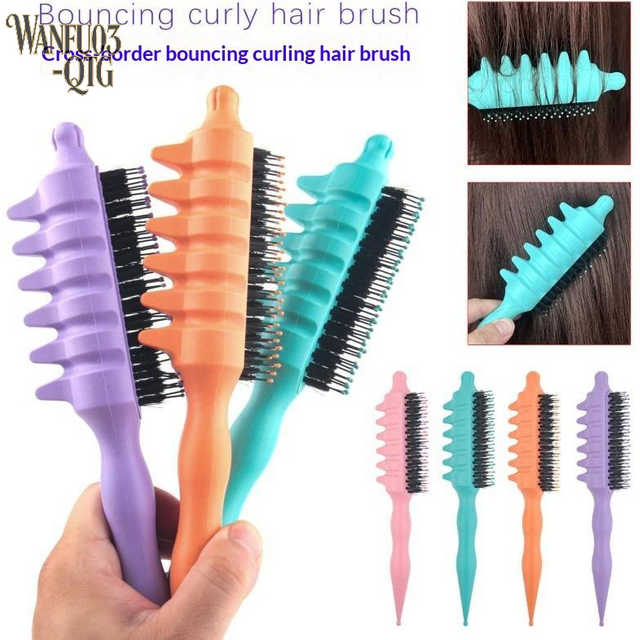 Brosse à cheveux en forme de peigne, idéale pour boucler les cheveux, 1 pièce, accessoire de coiffure de qualité professionnelle, réduit les tiraillements pour les cheveux bouclés, outil de coiffure.