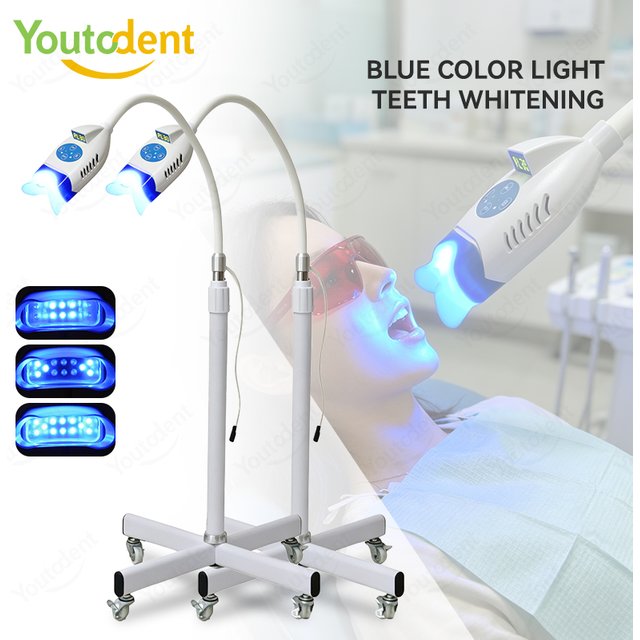 50W Mobile Floor Stand Single Blue Cold Light Teeth Whitening Machine Teeth Bleaching Accelerator Lamp Dental Laboratory Equipme