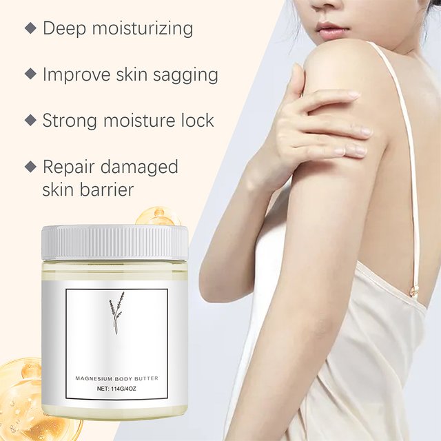 114g Magnesium Body Butter Magnesium Cream Keep Skin Soft and Smooth Moisturizing Cream Natural Body Moisturizer for Skin Care