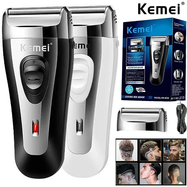 Kemei Reciprocating Electric Shaver for men Waterproof Cordless Razor USB Rechargeable Shaving Machine Barber Trimmer KM-9038