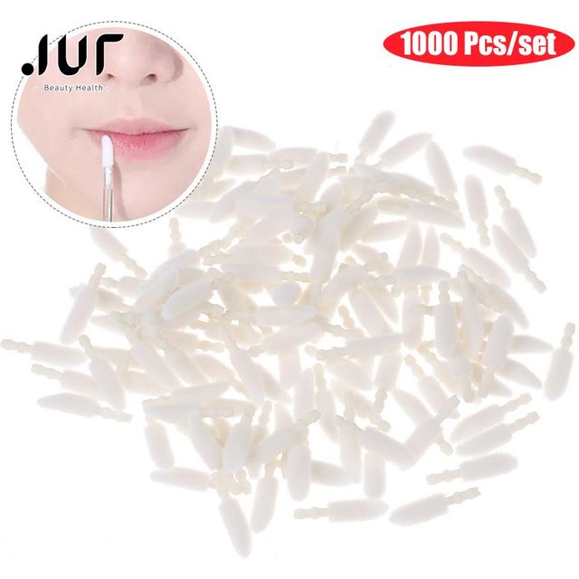 1000PCS/lot Disposable Lip Brush Cotton Head For Lipstick Disposable Lip Brush Head Wholesale