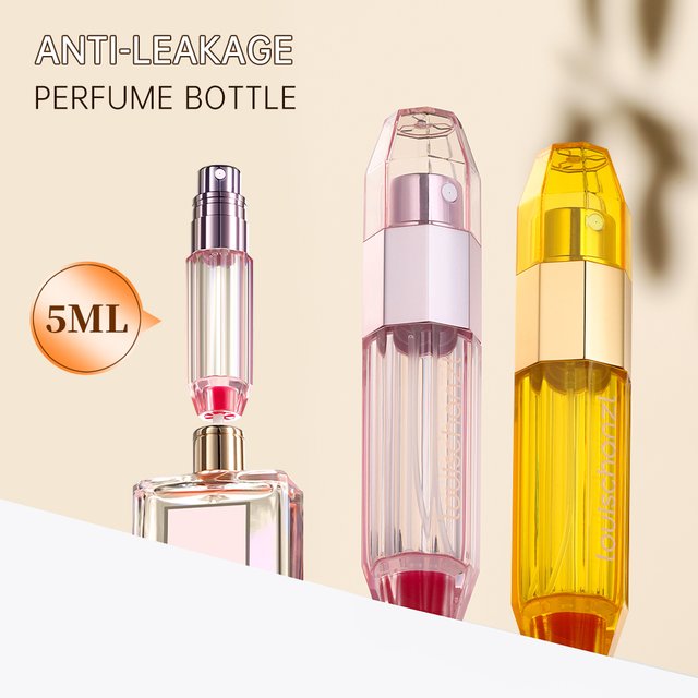 Flacon de parfum rechargeable Louischanzl, octogonal, transparent, flacon de voyage portable, vaporisateur, flacon vide 5ml, mini flacon.
