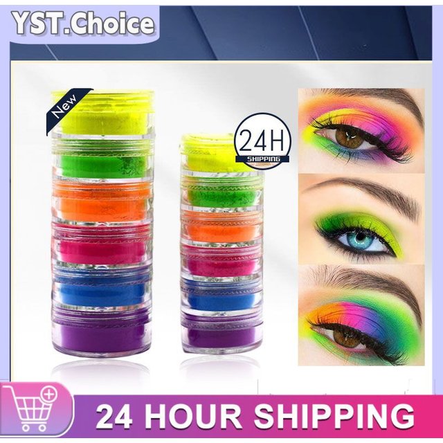 Couleurs néon fard à paupières Eyeliner lumineux maquillage des lèvres cosmétique Fluorescent