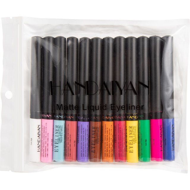 12 Colors Waterproof Eyeliner Pen Set Matte Long Lasting 24 Hours Fluorescent Eye Liner Pencils for Face Makeup Decoration