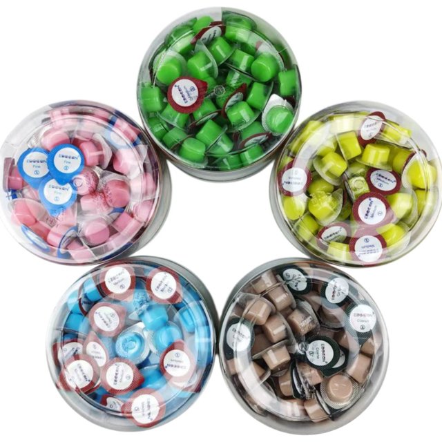 70Pcs/Box Dental Polishing Paste Fruit Flavor Polishing Jelly Coarse Fine Grit Teeth Cleaning Polish Granules Oral Care Material