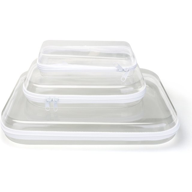 Transparent PVC Hard Plastic Travel Storage Box Waterproof Zipper Pouch for Toys Small Items Organizer Makeup Bag Cosmetic Case