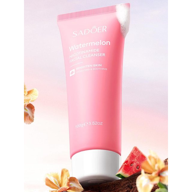 SADOER Watermelon Niacinamide Facial Cleanser Essence Cream Toner Eye Cream Lip Balm Moisturizing Nourishing Skin Care