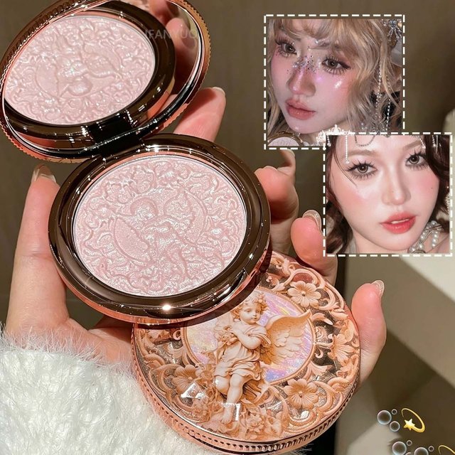 Diamond High Gloss Highlighter Palette Powder Natural Long-lasting Brighten Contour Radiant Skin Multi-Use Face Eye Cheek Makeup