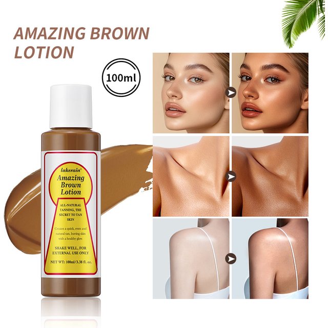 Tanning Body Lotion Long Lasting Waterproof Sweat-proof Tanning Booster Lotion Non-greasy Natural Self Tanner Lotion Makeup