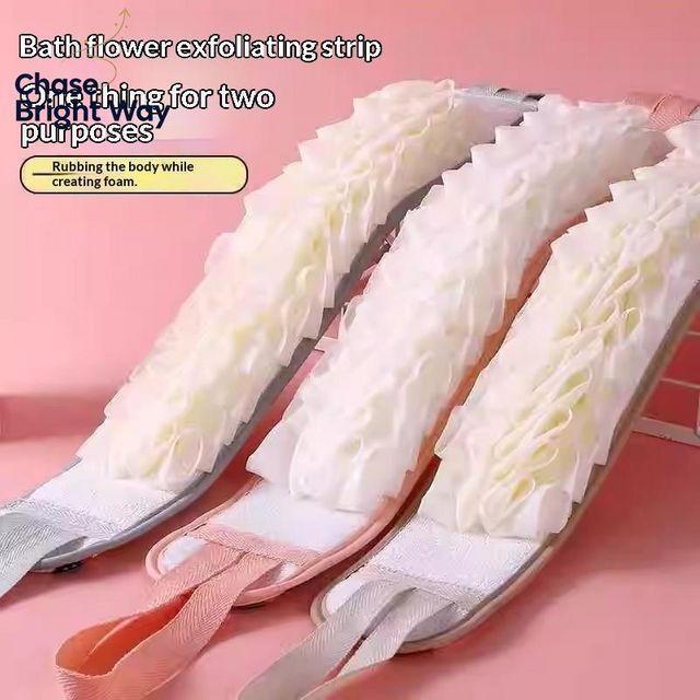 Dual Purpose 2 in 1 Body Wash Towel Long Strap Exfoliating Bath Back Scrubber for Adult Daily Shower Routine