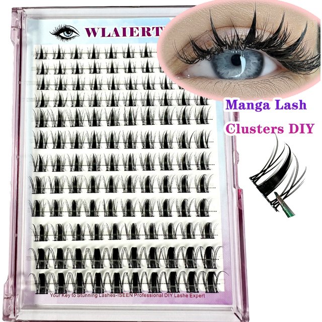 12Rows Cosplay 3D Spiky False Eyelashes Diy Individual Lash Clusters Manga Fluffy Soft Natural Anime Lashes Extension Makeup