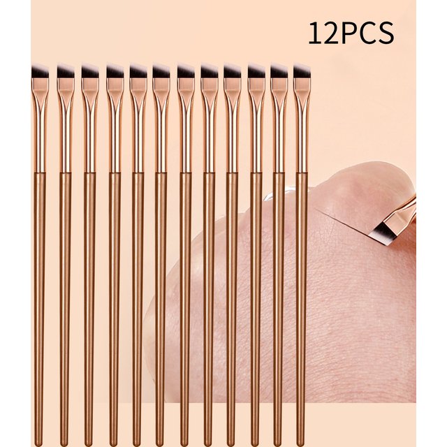 Pinceau Eyeliner faucille en or 12G, pinceau de maquillage pour bord de couteau, brosse Eyeliner
