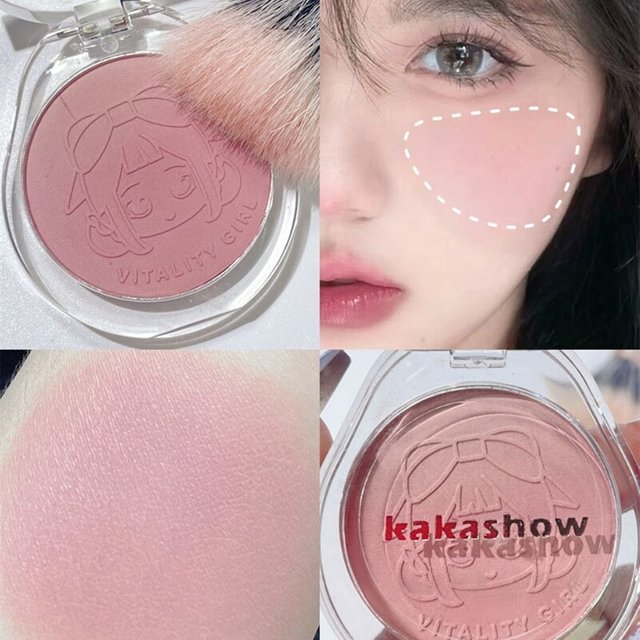 Double Gradient Blush Faits saillants Naturel Nu Maquillage Éclaircissant Joue Violet Bleu Femelle