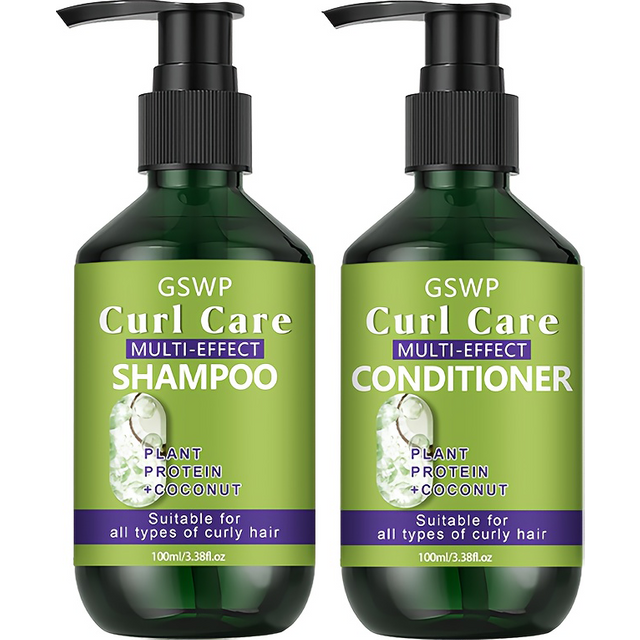 GSWP Curly Hair Care Shampoo and Conditioner Set, Is Moisturizing Properties and Deeply Nourishes and Cares for Curly Hair.200ml