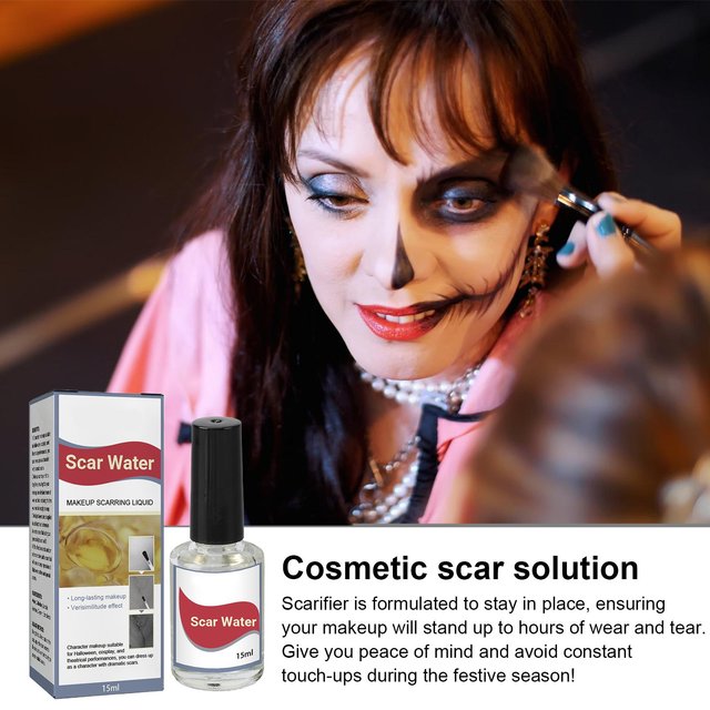 Liquid Collodion Fake Scar Liquid Makeup Scarring Liquid for Halloween 15ml Realistic Scar Liquid with Brush for Halloween