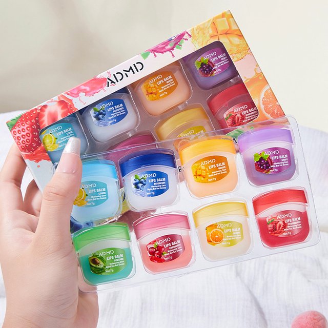 8pcs Fruit Series Lip Balm Set Moisturizing Refreshing Non-sticky Anti-Cracked Lip Mask Vaseline for Lips Makeup Gift Women