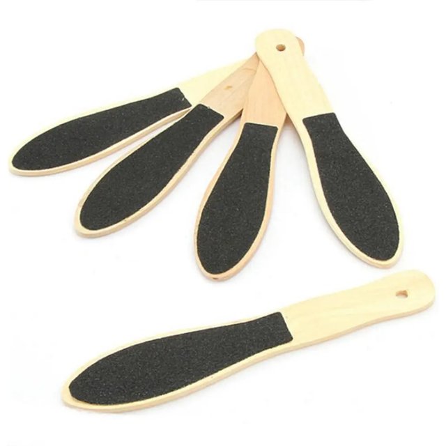 Wooden Handle Double-Sided Foot File - Professional Callus Remover & Exfoliating Foot Care Tool | Pedicure Tool for Smooth Feet