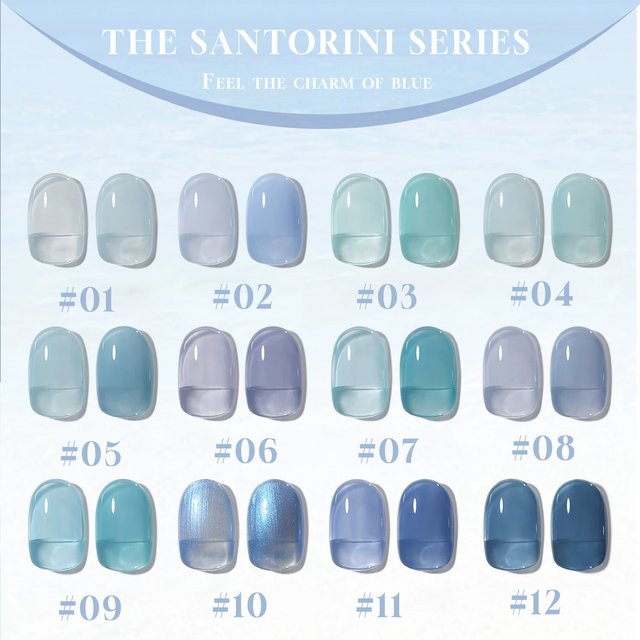MIANEL 12ML 1-12PCS Santorini Gel Nail Polish Winter 2026 Skin-Whitening Trendy Ice Transparent Blue Manicure New Arrival