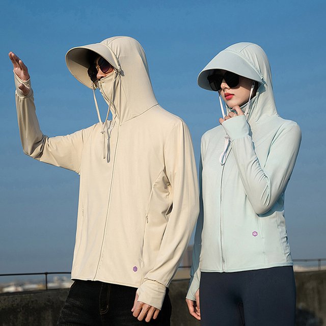 Summer Thin Couple Sports Leisure Sunscreen Clothing Comfortable High Quality Ice Silk Breathable Outdoor UV Protection Coat