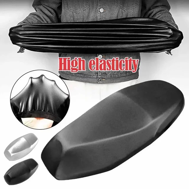 Motorcycle Seat Cushion Cover PU Leather Cushion Sunscreen Cover Waterproof Elastic Motorcycle Seat Accessories Protection