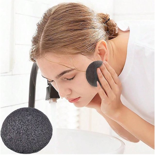 1Pc Natural Konjac Sponge Face Cleaner Washing Pore Sponge Facial Deep Cleanser Exfoliating Cleansing Puffs Skin Clean Care Tool