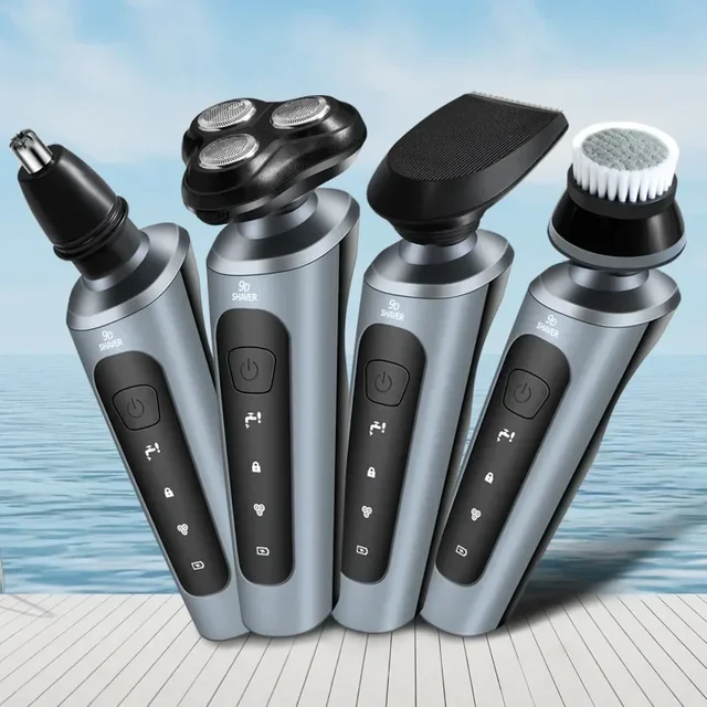 New 9D Electric Shaver for men USB Car-mounted High-power Full-body Wash Beard Knife Four-in-one Rechargeable Razor