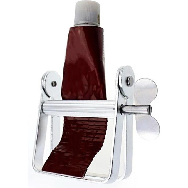 Manual Aluminum Toothpaste Tube Squeezer Tool - Durable Silver Roller Dispenser for Hair Color Dye and Cosmetic Paste