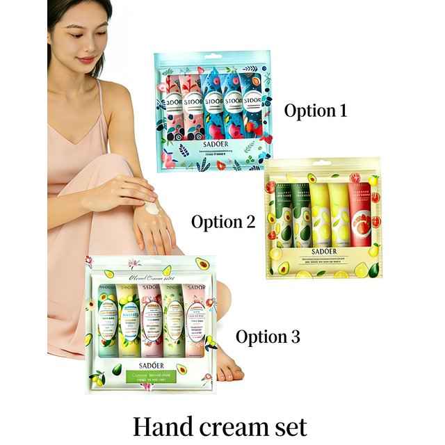 SADOER Hand Cream Set 5pcs Moisturizing for Dry Hands Travel Size Hand Lotion Gift Set to Nourish and Repair Dry Cracked Hands