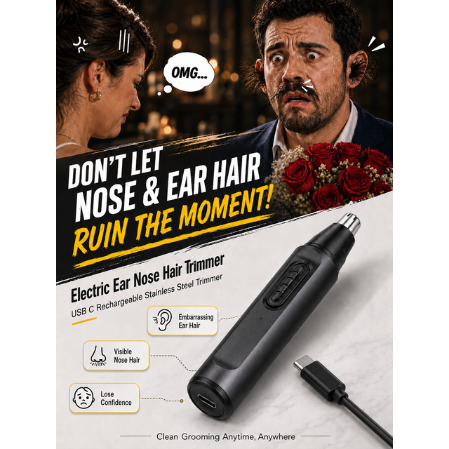 Electric Nose Hair Trimmer Rechargeable USB C Professional High Quality Female Stainless Steel Ear Nose Hair Trimmer For Man