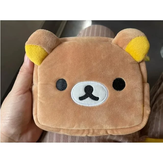 Rilakkuma Cute Makeup Organizer Storage Bag Cartoon Bear Plush Kawaii Cosmetic Bags Vanity Beauty Case Cute Pencil Case