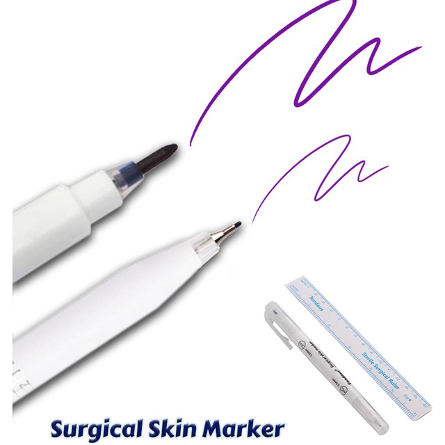 1Pcs Surgical Skin Marker Pen Ear Nose Piercing Facial Beauty Eyebrows Tatoo Eyelash Grafting Makeup Tool Waterproof Blue White