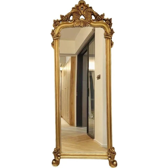 Hairdressing Gold Decorative Mirror Vintage Makeup Wall Decorative Mirror Full Body Aesthetic Specchio Home Decoration YX50DM