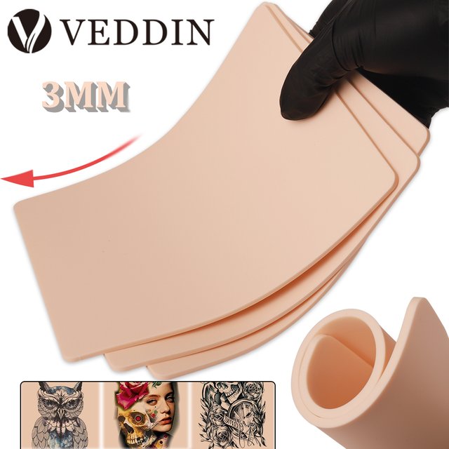 15/10/8/5/3/1pcs 3MM Tattoo Practice Skin Double Side Silicone Microblading Permanent Makeup Fake Skin Tattoo Accessories Supply