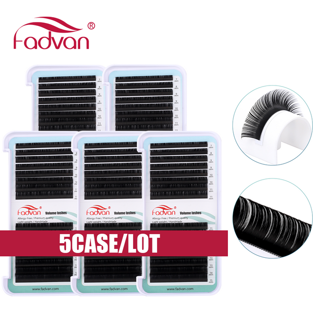 Fadvan Individual Eyelash Extensions Classic Lashes 5 cases/lot Natural Cilios High quality Make up Synthetic Mink Eyelashes
