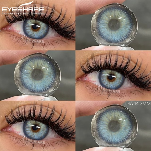EYESHARE 1 Pair Color Contact Lens for Eyes Blue Eye Lenses Brown Beauty Colored Pupils Gray Contact Green Eye Contacts Makeup
