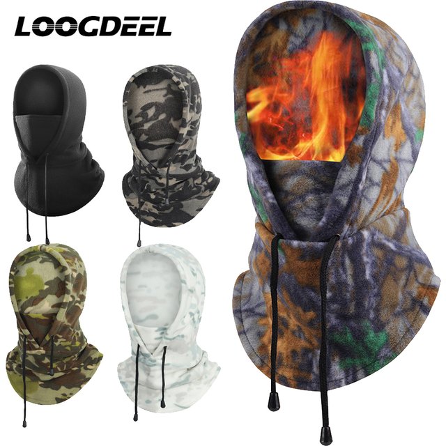 LOOGDEEL coupe-vent thermique couvre-chef bonnets Bandana chaud polaire cagoule pour hommes hiver masque facial cou plus chaud casquette à capuche