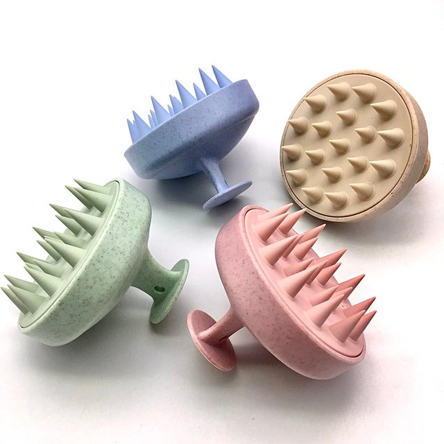 Paille de blé Silicone Tête Lavage Propre Soins Racine De Cheveux Démangeaisons Du Cuir Chevelu Massage Peigne Douche Brosse Bain Spa Anti-Pelliculaire Shampooing