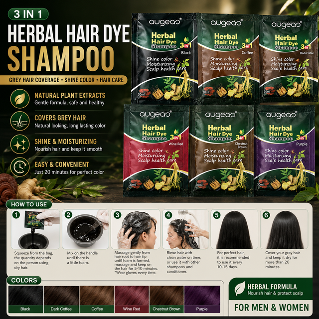 Herbal Hair Dye Shampoo Grey Hair Covery Shine Hair Color Natural Hair Dyed Shampoo for men Women Hair Care Convenience