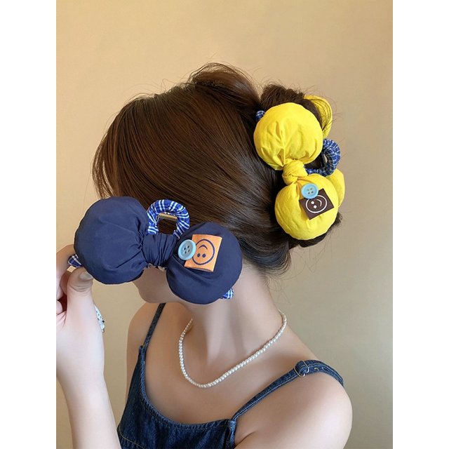 1pc Ultra Soft Adorable Fluffy Butterfly Bow Face Mask Shark Clips AB Back of Head Hairpin Clips
