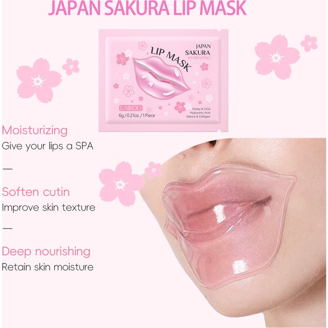 LAIKOU 5/10pcs Lip Mask Lip Care Moisturizing Hydrating Repair Lighten Lip Lines Gel Patch Lips Pad Patches Care Products
