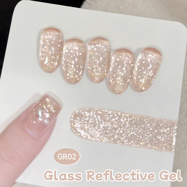 UR SUGAR 15ml Waterlight Reflective Gel Nail Polish Glass Glitter Sequins Nail Gel Semi Permanent Dark Flashy Soak Off UV GEL