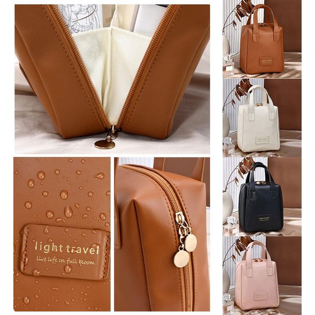 Portable Travel Makeup Bag with Large Capacity High-End Cosmetic Organizer Stylish Toiletry Storage Bag for Cosmetics