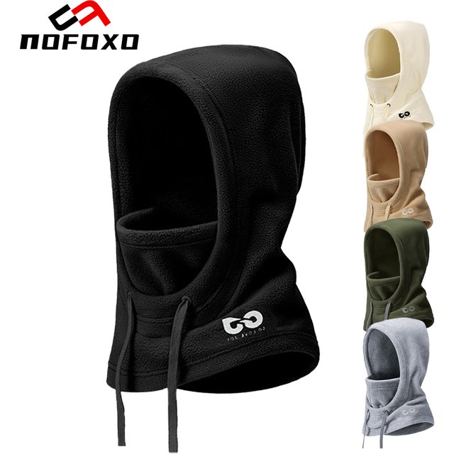 NOFOXO Winter Cold Face Neck Protection Cycling Headgear Thermal Fleece Ski Mask Ski headgear Protect Warm Face Mask Men Women
