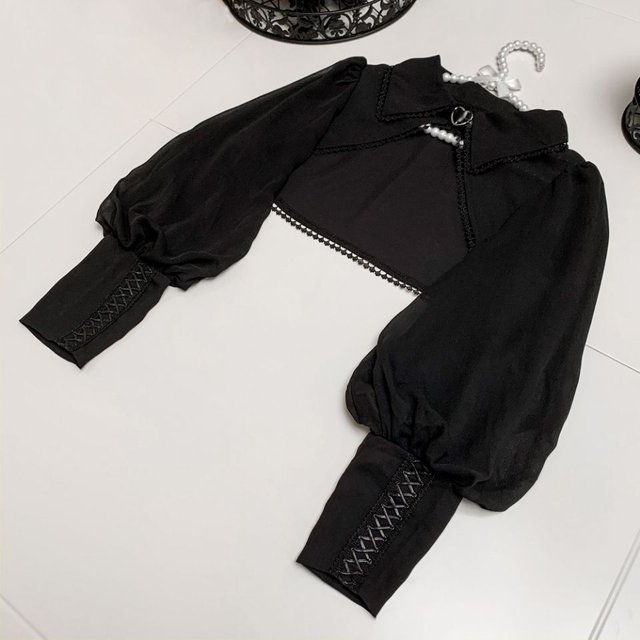2025 New Gothic Long Sleeve Sunscreen Shirt All-match Lolita Cute Chiffon Cardigans Top Spring Summer Cloak Shawl Coat Chic