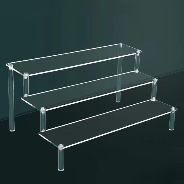 Présentoir en acrylique à 1-5 couches, présentoir Durable, rangement pour poupée de parfum, Cupcake, boîte aveugle trapézoïdale transparente, organisateur W-8